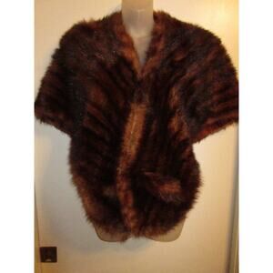 Mack Pachman Furrier True Vintage Estate 100% Fur Coat Wrap Shawl Cover Brown